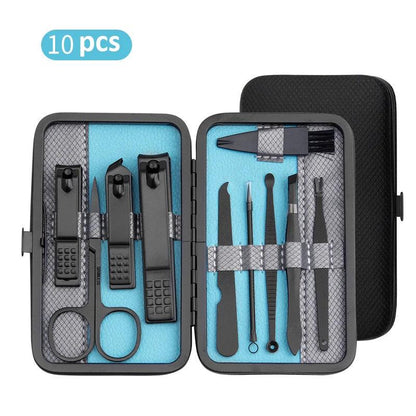 Manicure Set 10/15/25 pcs Full Function Kit Professional Stainless Steel Pedicure Sets Nail Clipper With Portable Case Idea Gift