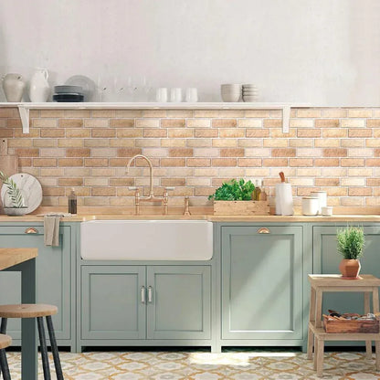 3D Wall Sticker Self-adhesive Faux Brick Wall Panel Peel and Stick Tile Backsplash for Kitchen Bedroom Waterproof Tile Sticker - Urbizia