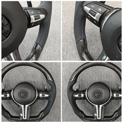 M Upgraded Steering Wheel Sport Carbon Fiber Parts For BMW F20 F23 F10 F12 F30 F32 F34 F45 F22 F39 F15 F25 M3 M5 E87 E70 E90 E84