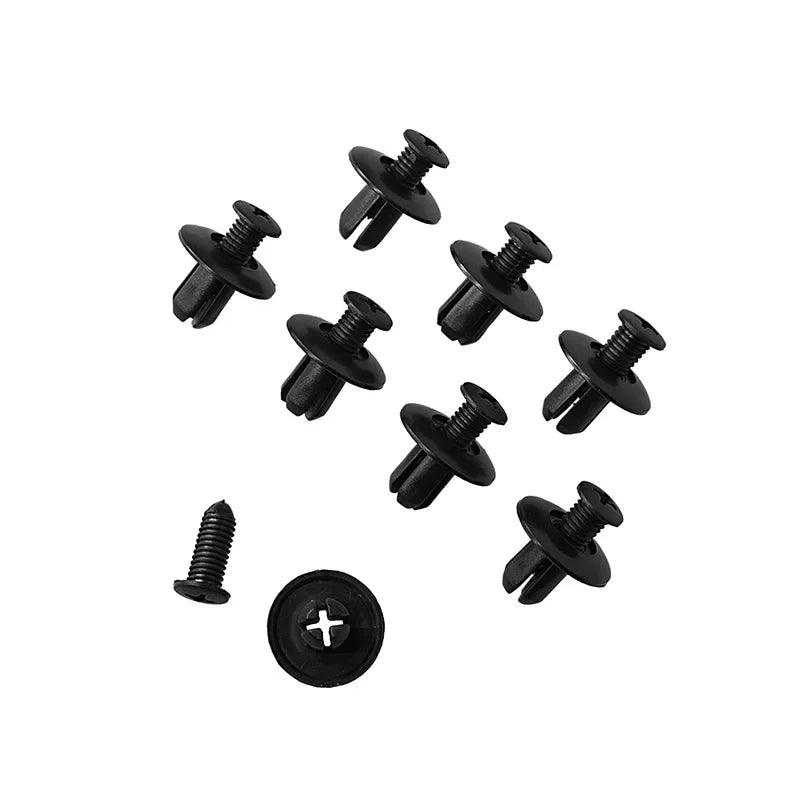 8mm Black Plastic Rivets for Car Bumper and Fender – 10 to 50 Pcs