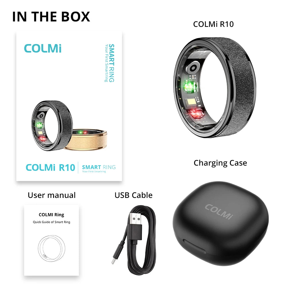 COLMI R10 Smart Ring with Charging Case – Health & Activity Tracker