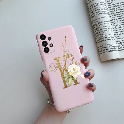 Flower Alphabet Soft TPU Case for Samsung Galaxy A Series