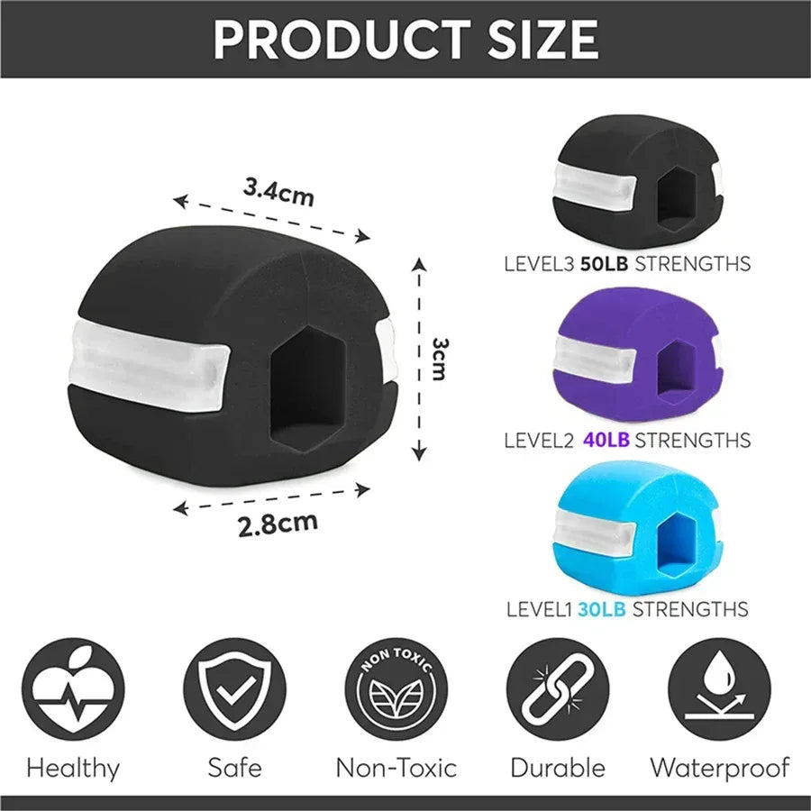Silica Gel Face Fitness Ball Jaw Exerciser Facial Toner Reduce Double Chin Relax Ball Gym Fitness Training Jawline Simulator - Urbizia