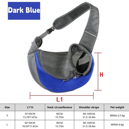 1Pc Dog out backpack,Dog Sling Carrier Breathable Mesh Travel Crossbody Bag For Puppy Cat Hiking Camping - Urbizia