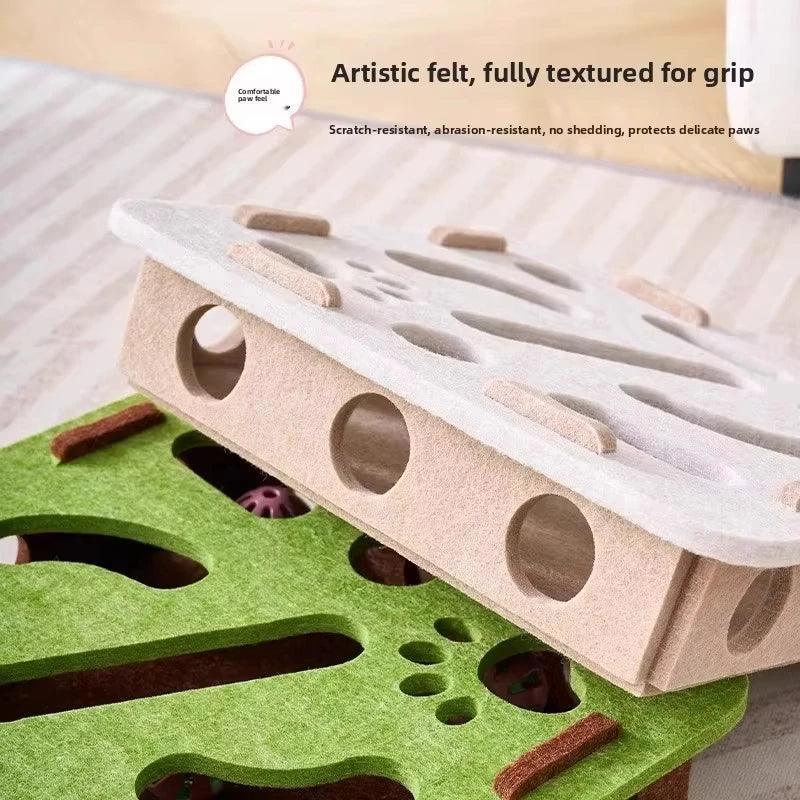 Cat Puzzle Toy Felt Puzzle Box Cat Exercise Toy With Ball Indoor Sports Entertainment Hunting Cat Toys For Indoor Cats - Urbizia