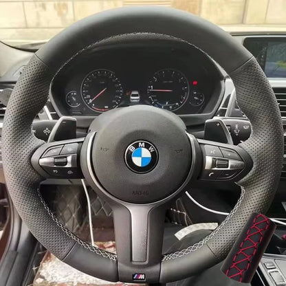 DIY Microfiber Leather Car Steering Wheel Cover For BMW M Sport F06 F10 F15 F16 F20 F21 F25 F30 F32gt F80 F82 X1 X3 x5