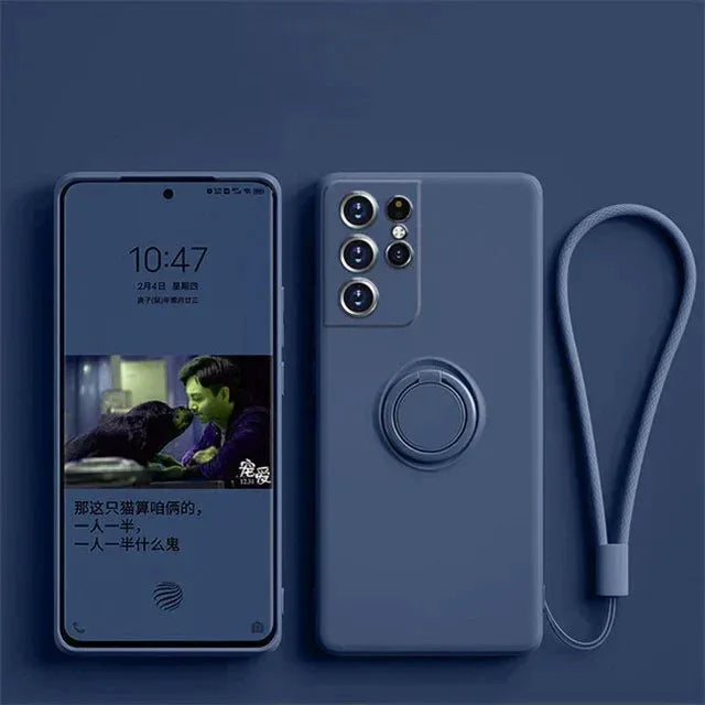 Silicone Ring Holder Kickstand Case for Samsung Galaxy