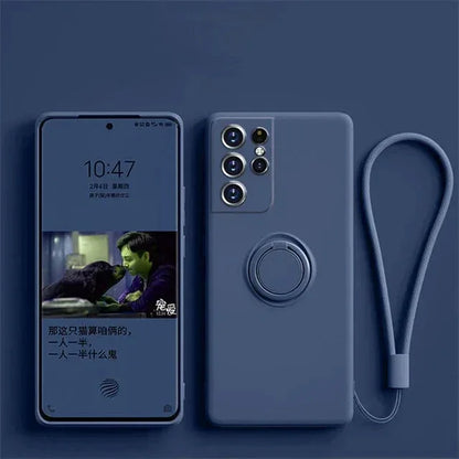 Silicone Ring Holder Kickstand Case for Samsung Galaxy