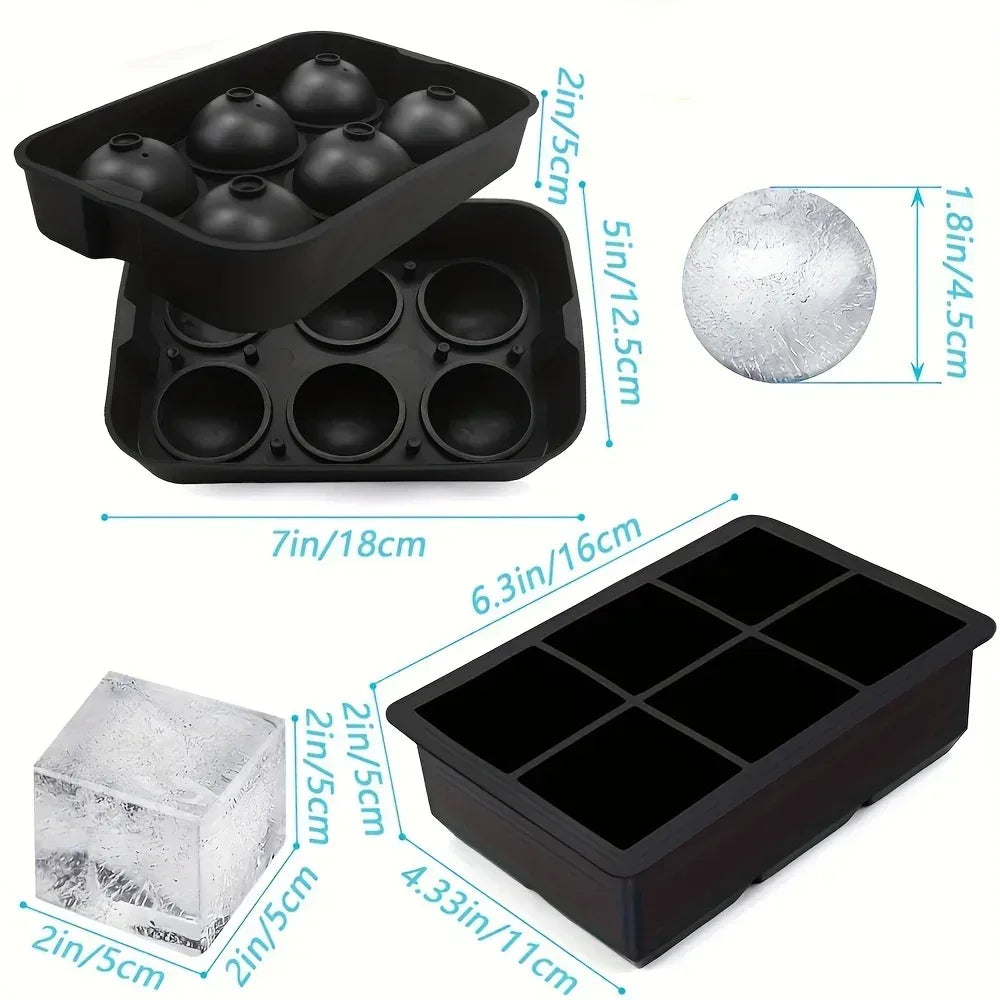 6-Grid Silicone Ice Cube Tray DIY Freezer Mold