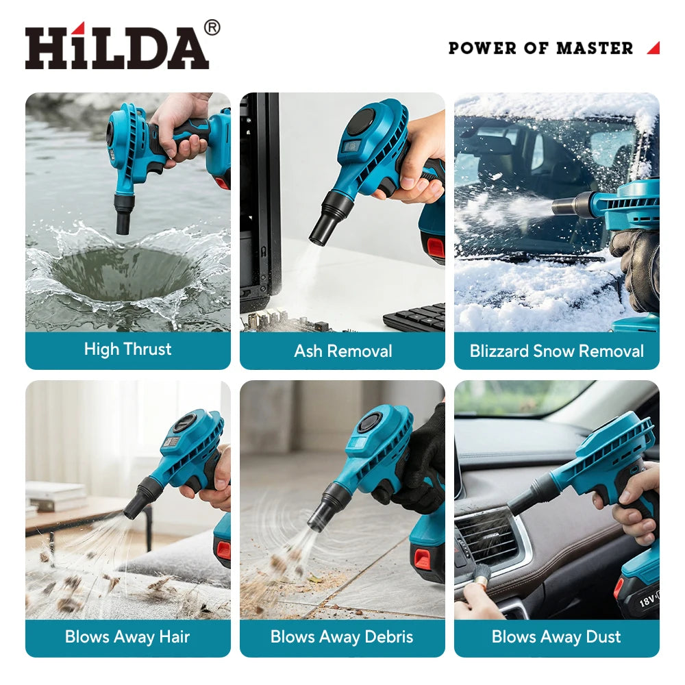 HILDA 2-in-1 Cordless Vacuum Cleaner & Air Blower for Makita Battery for Car Detailing, Keyboard Cleaning, Garden Leaf Blowing