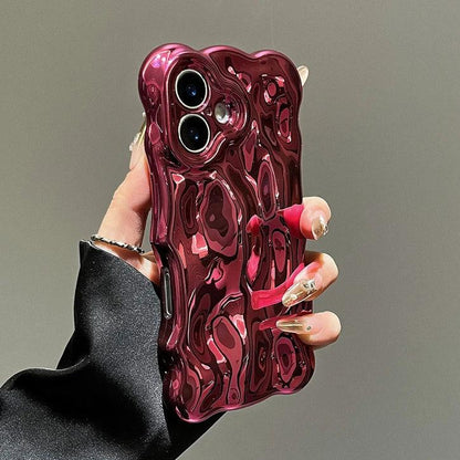 Glossy Wave Border TPU Case for iPhone 17–11 Series