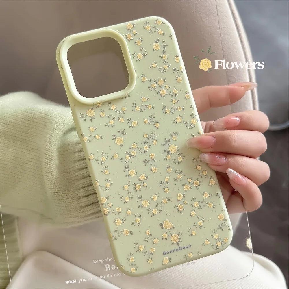 iPhone Flower Pattern Silicone Case – Shockproof Bumper