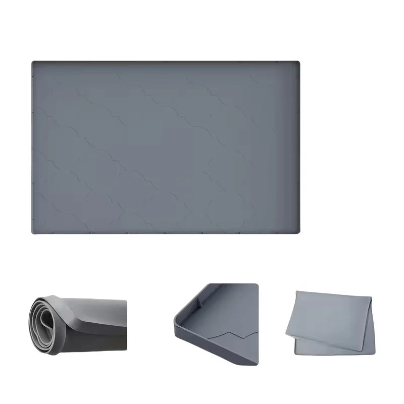 Silicone Multi-Size Sink Underpad, Kitchen Sink Underpad Drip Tray, Sink Protection Pad for Kitchen, Quick-Dry Splash Guard