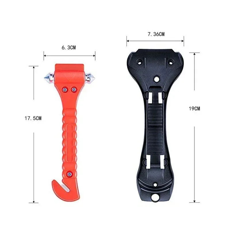 ISGTDRM Safety Hammer Camping Driving Car Seat Belt Cutter 2-in-1 Emergency Break Window Glass Punch Survival Life Rescue Tools - Urbizia