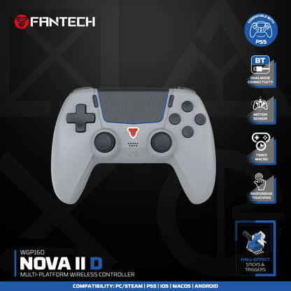 FANTECH NOVA IID WGP16D Wireless Game Controller for PS5 Hall Joystick and Trigger Built-in Gyro Sensor BT5.3 and Wired Gamepad
