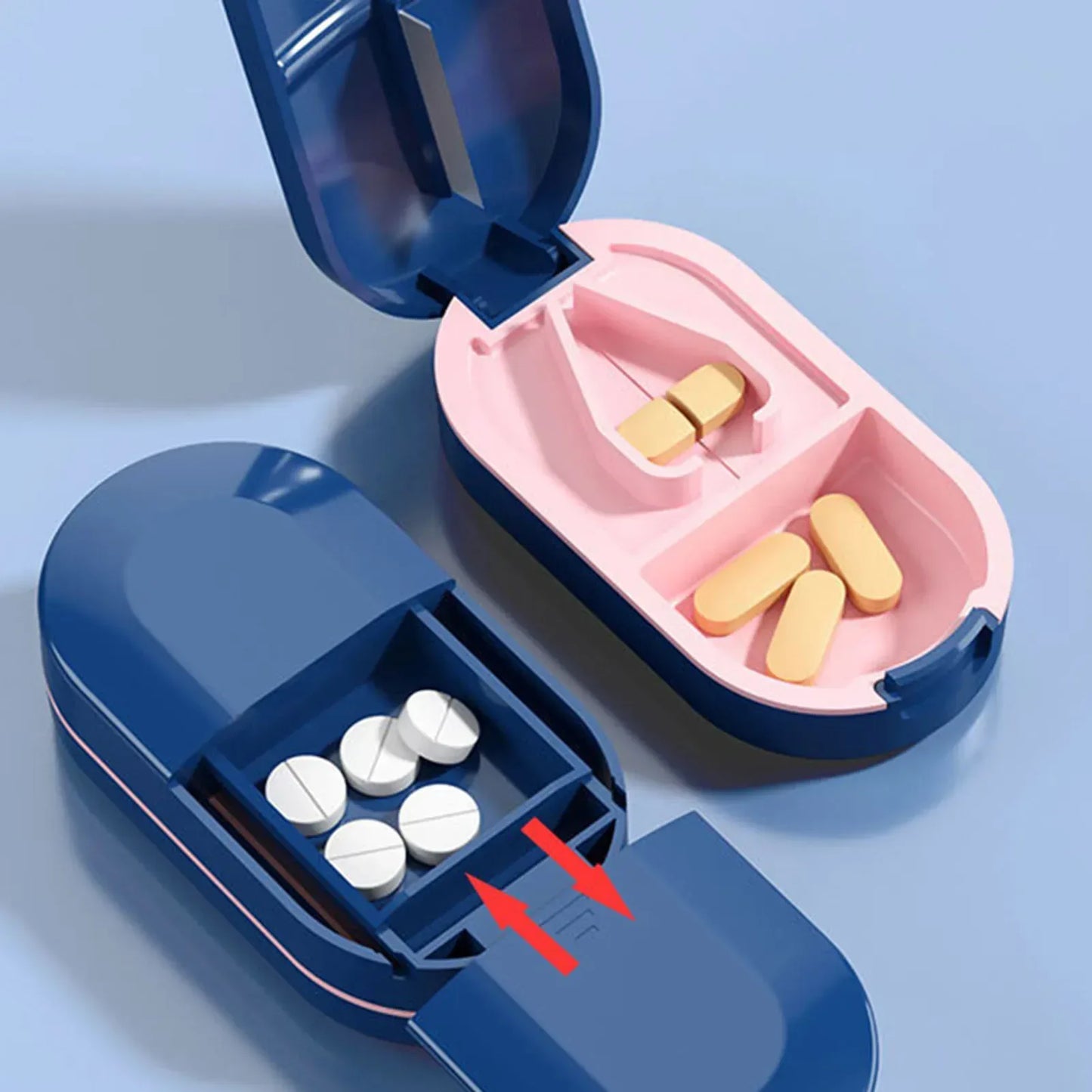 Portable Medicine Pill Box with Tablet Cutter & Divider - Urbizia