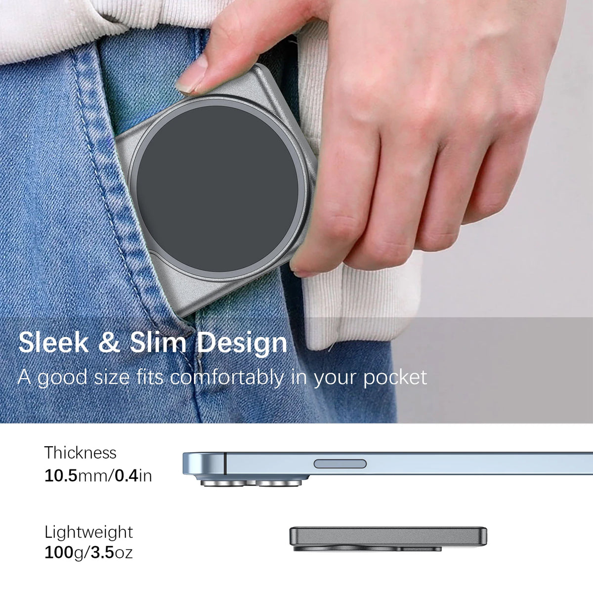 Vlog Selfie Monitor Screen for Phone (Not Support iPhone 17) or Selfie Vlog , Magnetic Mount for MagSafe, Wireless Connection