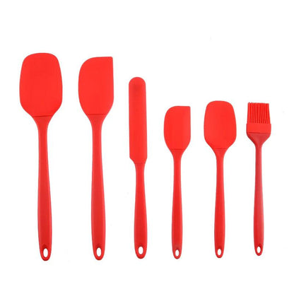 6-Piece Silicone Baking Tool Set – Spatula, Scraper, Oil Brush