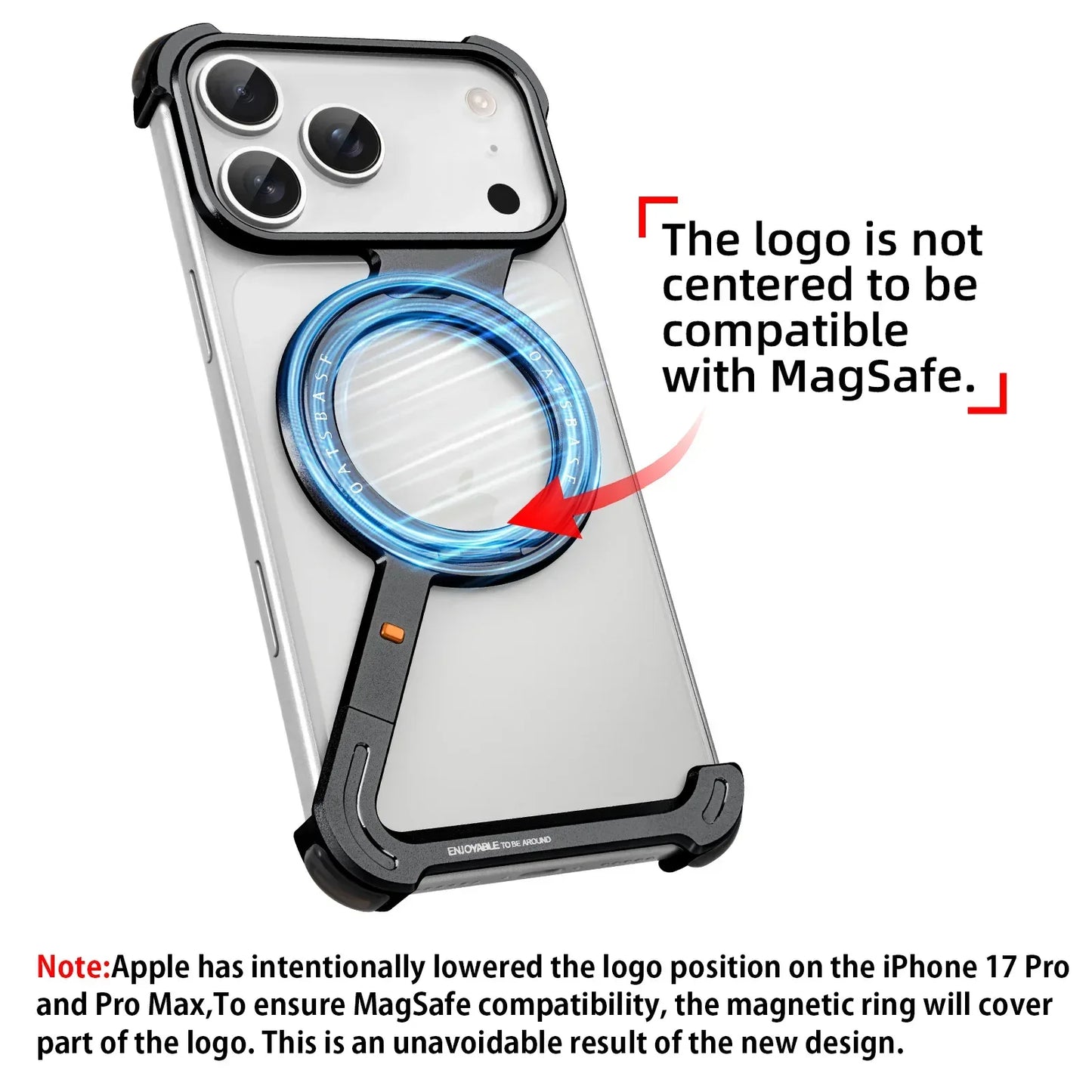Eary Metal Magnetic Phone Case for iPhone 17 Pro Max/17 Pro/17 Air for Magsafe 360°Stand Frameless Shockproof Protector Cover
