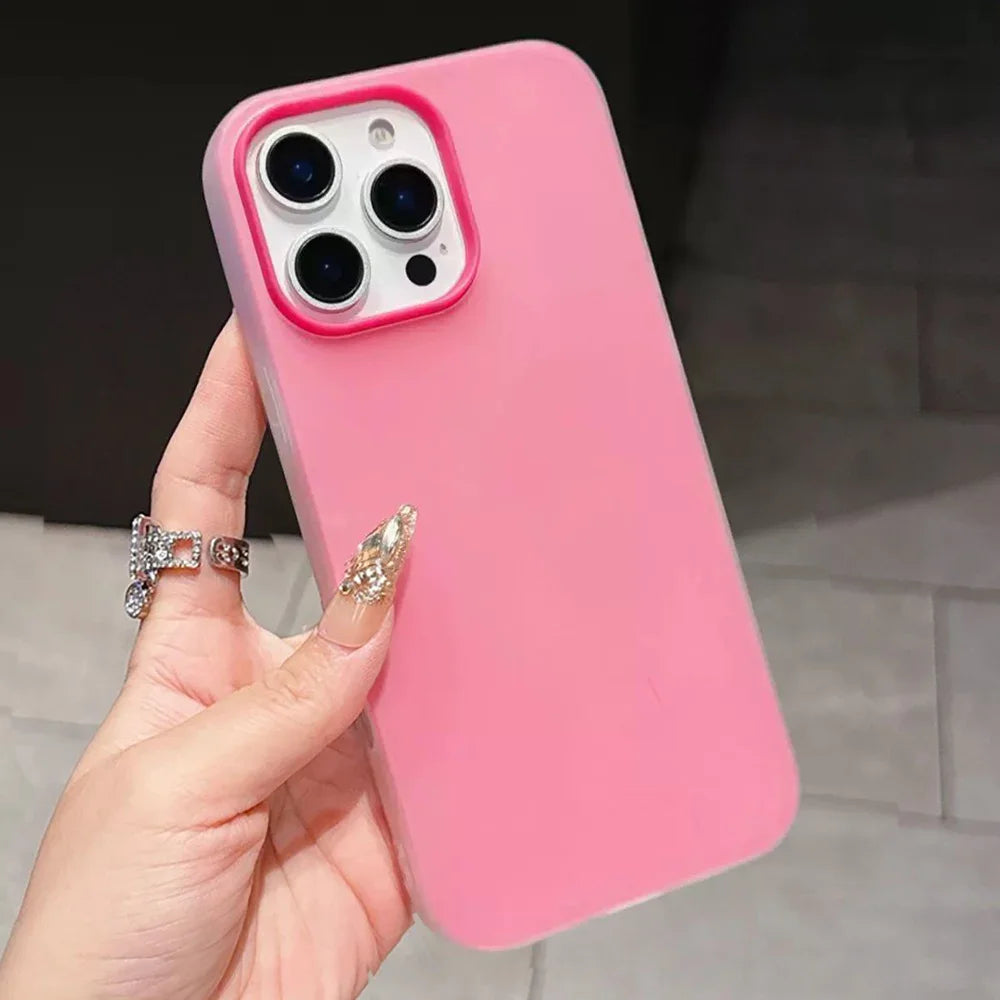 Jelly Candy Color 2 In 1 Phone Case For iPhone 18 17 16 15 14 13 12 11 Pro Max  16 15 14 Plus 17 Air Shockproof INS Soft Cover