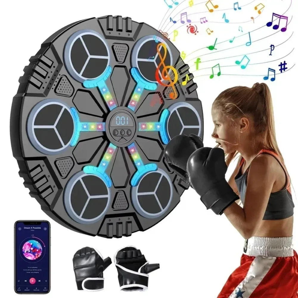 Smart Bluetooth Connection Music Boxing Machine Noise Reduction Wall Mounted Boxing Electronic Target Rhythm Lights for Home
