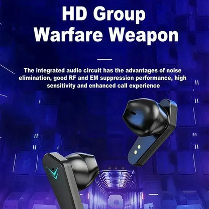 Bluetooth TWS Gaming Earphones Low Latency Wireless In-Ear Headphones With Built-in Mic LED Indicator Lights