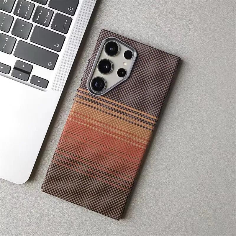 Carbon Fiber MagSafe Case with Alloy Lens Protection for Samsung Galaxy