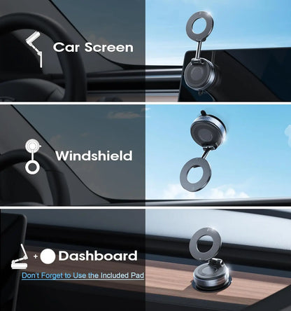 Folding Strong Magnet Magnetic Phone Holder 360° Rotation Desk Car Vacuum Suction Windshield Dashboard Mobile Holder