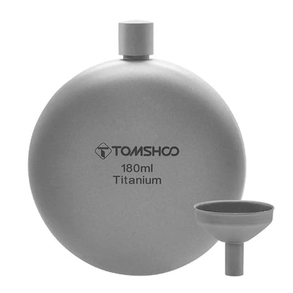 Tomshoo 150ml/180ml Titanium Flask with Funnel Alcohol Whisky Wine Flask for Outdoor Camping Hiking Backpacking Travel Picnic - Urbizia