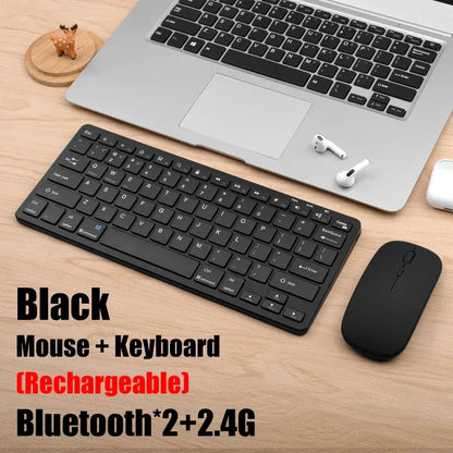 2.4G Wireless Keyboard Mouse Set Bluetooth 5.0 Keyboard Mouse Combo 2 modes Mini Keyboard Mouse For Laptop PC Accessories