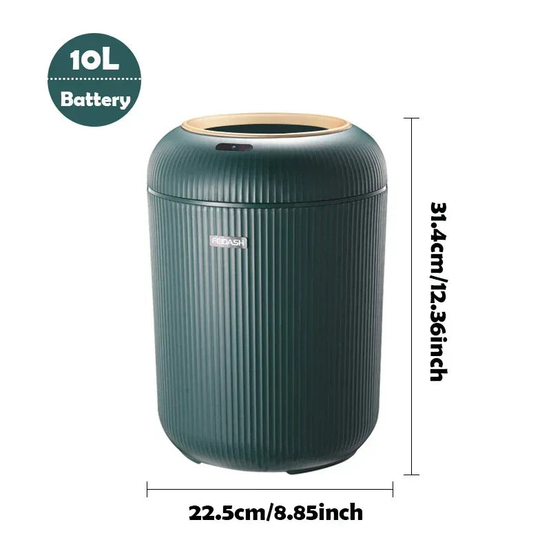 Automatic Trash Can with Lid, Small Plastic Smart Trash Can, Motion Sensor Trash Can for Bedroom, Bathroom, Kitchen, Office - Urbizia