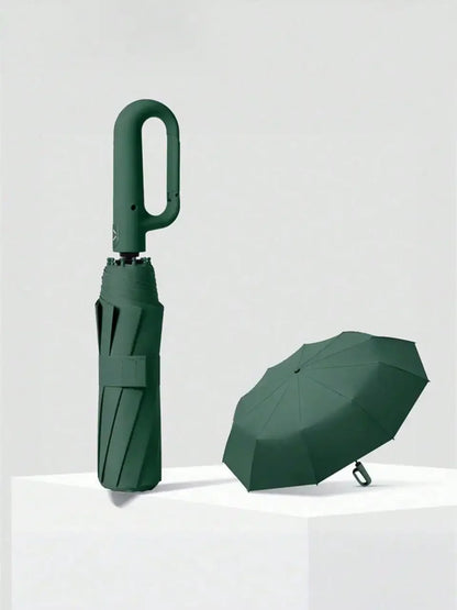 1PC 10 Bone Automatic Buckle Oversized Fully Automatic Umbrella, Thickened And Reinforced Men's/Women's Foldable Sun Protection