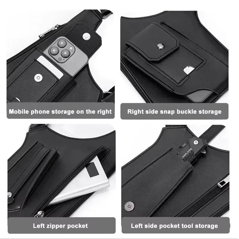 Men'S Retro Strap Underarm Bag Multifunctional Outdoor Backpack Cycling Hiking Phone Bag Holiday Gift for Boyfriend Father