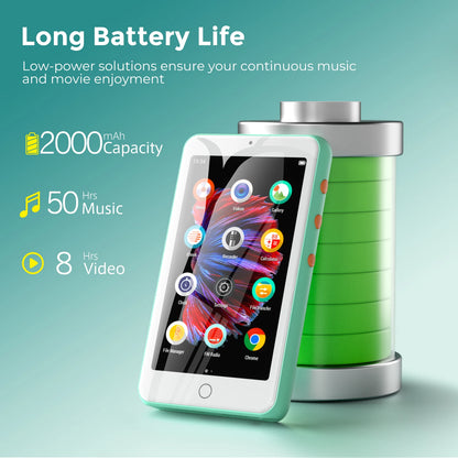 mp3 player bluetooth and wifi, MP3/MP4 music player with video, speakers, FM radio, eBooks, capacity up to 512 GB