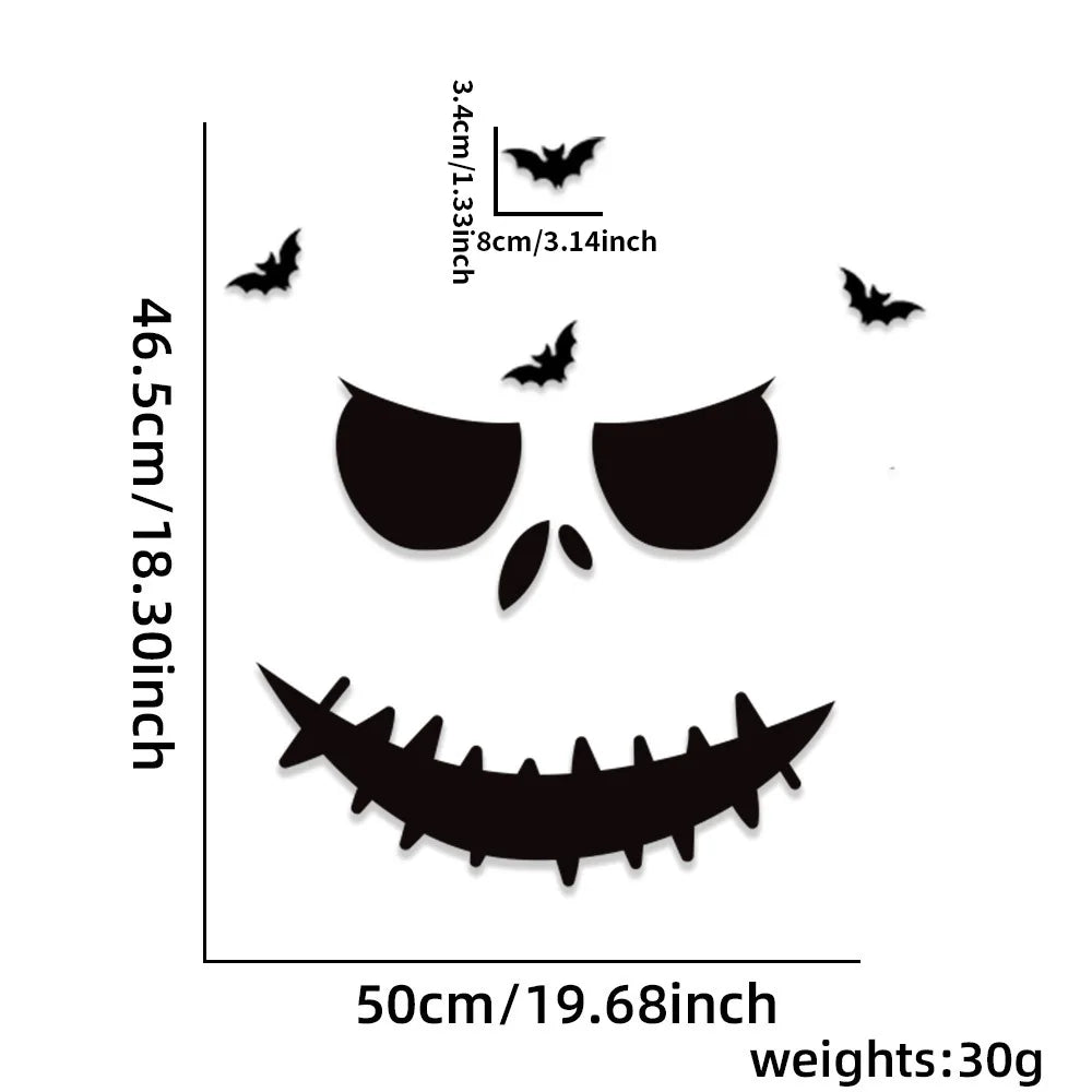 Halloween Door & Window Stickers – Skeleton Hand, Pumpkin, Ghost & Witch Hat DIY Decorations