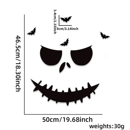 Halloween Door & Window Stickers – Skeleton Hand, Pumpkin, Ghost & Witch Hat DIY Decorations