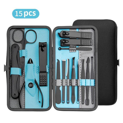 Manicure Set 10/15/25 pcs Full Function Kit Professional Stainless Steel Pedicure Sets Nail Clipper With Portable Case Idea Gift