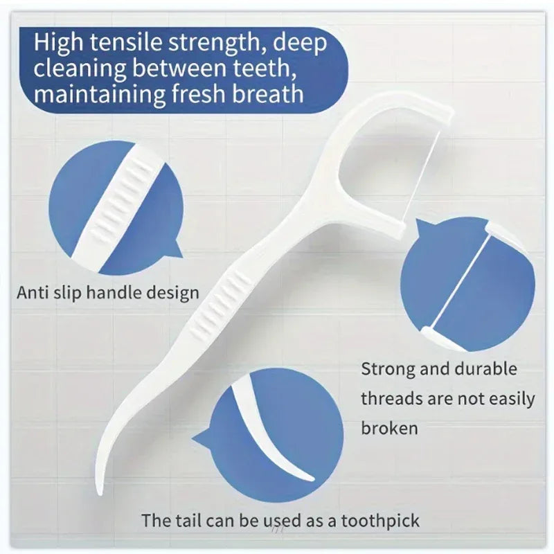30/50/150/300/600PCS ultra-fine disposable smooth dental floss, household toothpick - Urbizia