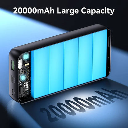 ‌KUULAA 20000mAh PD+QC3.0 Power Bank 22.5W Type-C Portable Charger for iPhone 17 16 15 Samsung Xiaomi Redmi Poco