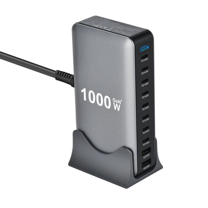 1000W 10-Port GaN Desktop Adapter 140W PD Fast Charging for MacBook Pro Laptop, 100W for Phone Tablet, Multi Port USB Hub Statio