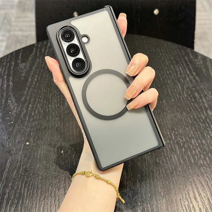 Fold7 Case Cover For Magsafe Magnetic Matte Phone Case For Samsung Galaxy Z Fold 7 5G 2025 Transparent Hinge Protection Cover