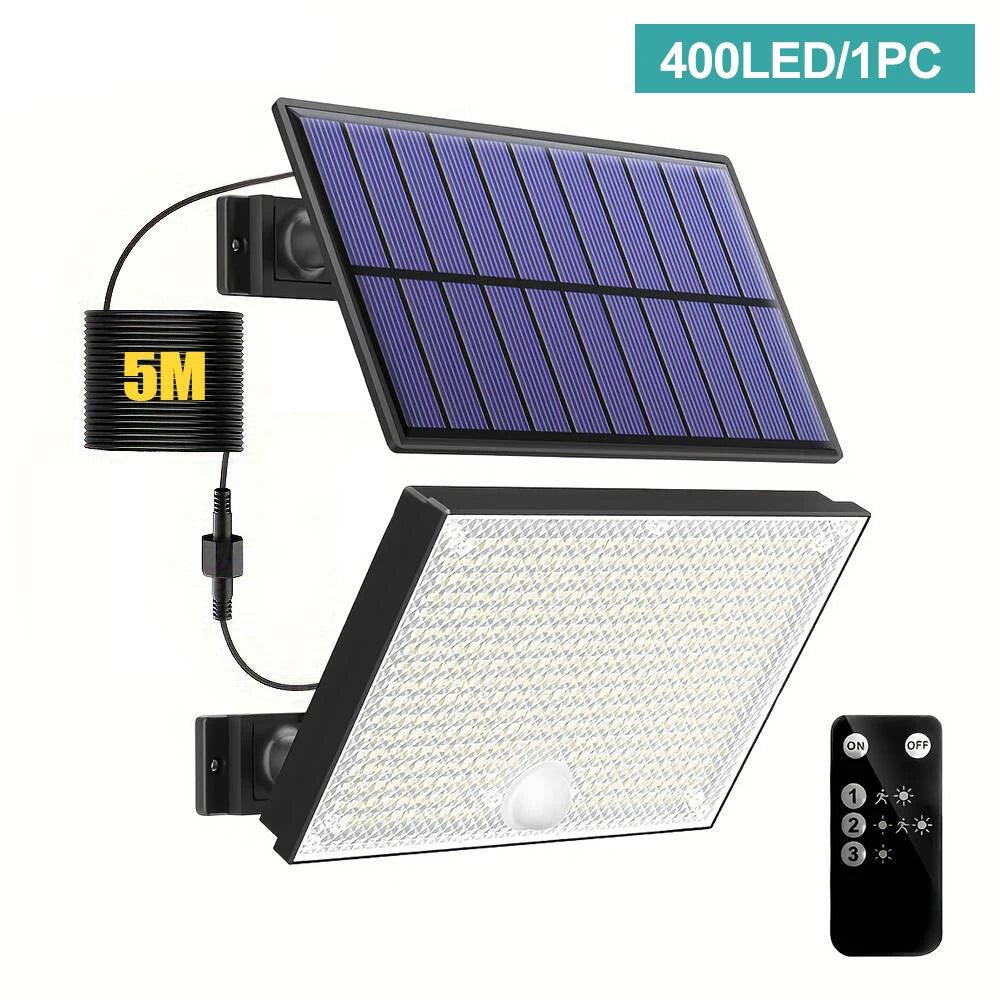 Solar Outdoor Motion Sensor Lights 348/328 LED Security Flood Wall Lamp Remote Control 270° IP65 Waterproof Outdoor Lighting
