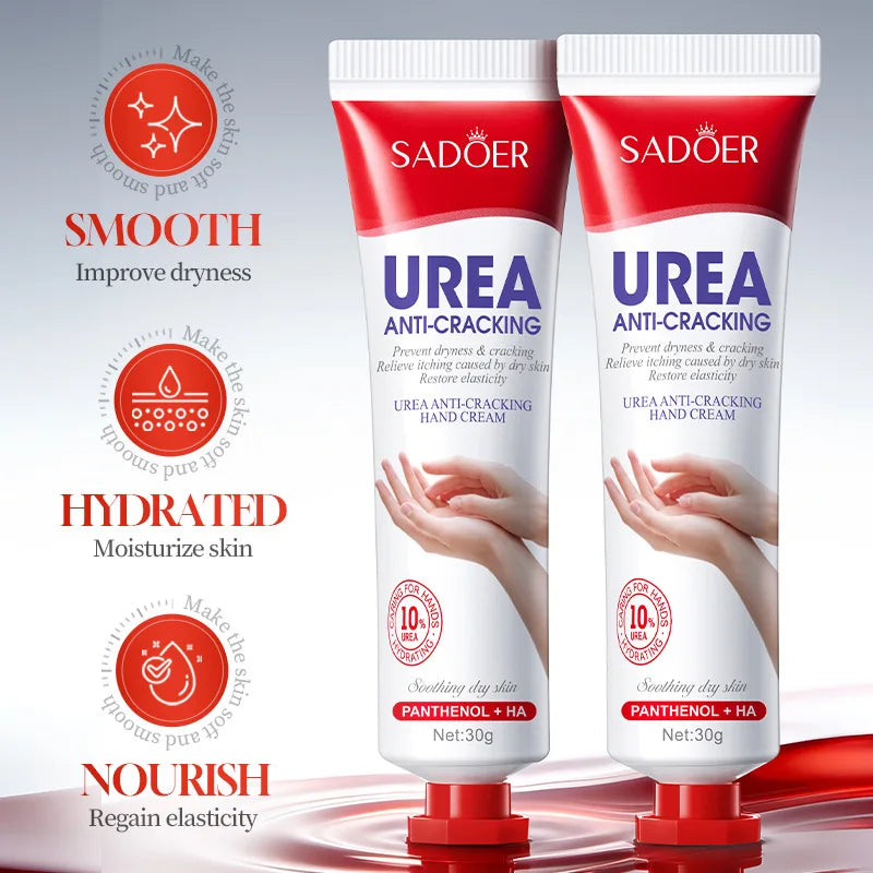 3/5pcs SADOER 10% Urea Anti-Cracking Hand Cream Panthenol HA Deep Moisturizing Improve Dryness Repair Cracked Hands Skincare 30g