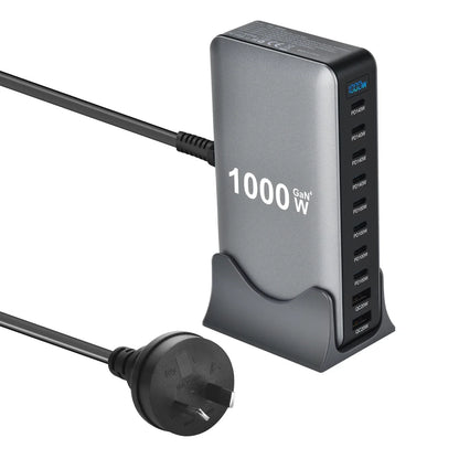 1000W Multi-Port Desktop Charger with 8C2A Fast Charging 200W Total Power for Laptops Tablets And More - New Model - Urbizia