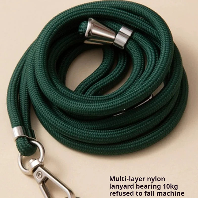 Universal Adjustment Phone Lanyard Solid Color Polyester Necklace Strap Long Hanging Rope With Clip Anti-Lost Crossbody Lanyard