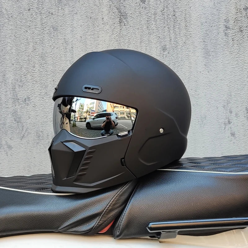 ORZ motorcycle retro helmet cruise men's and women's combination full helmet scorpion helmet reserved Bluetooth headphone slot