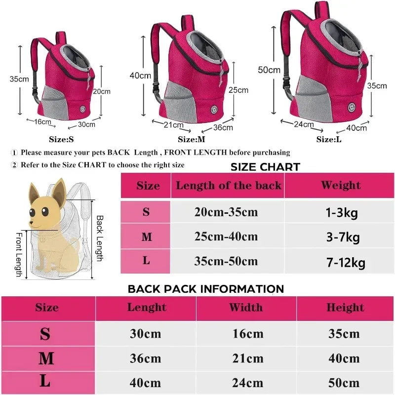 New Double Shoulder Portable Travel Backpack Outdoor Pet Dog Carrier Bag Pet Dog Front Bag Mesh Backpack - Urbizia