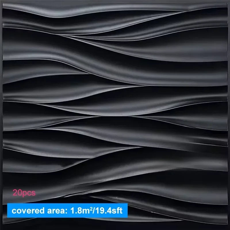 20PCS 3D Wall Panels 30x30cm Indoor Wall Decoration for Living Room Bedroom Hotel Office Mural Tile-Panel-Mold 3D Wall Sticker - Urbizia