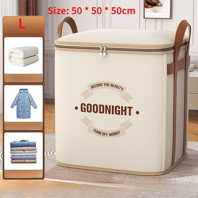 Extra Large Handle Clothes Storage Bag Organizer with Reinforced Handle for Blanket Comforters Bed Sheets Pillows Toy