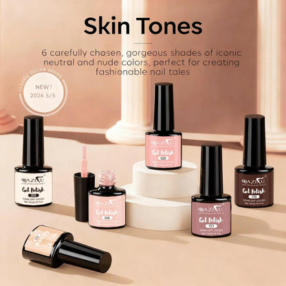 6Pcs Gel Nail Polish Set Milk Tea Popular Color UV LED Nail Gel for Nail Art Easy Apply & Soak Off DIY Home Manicure Salon Use